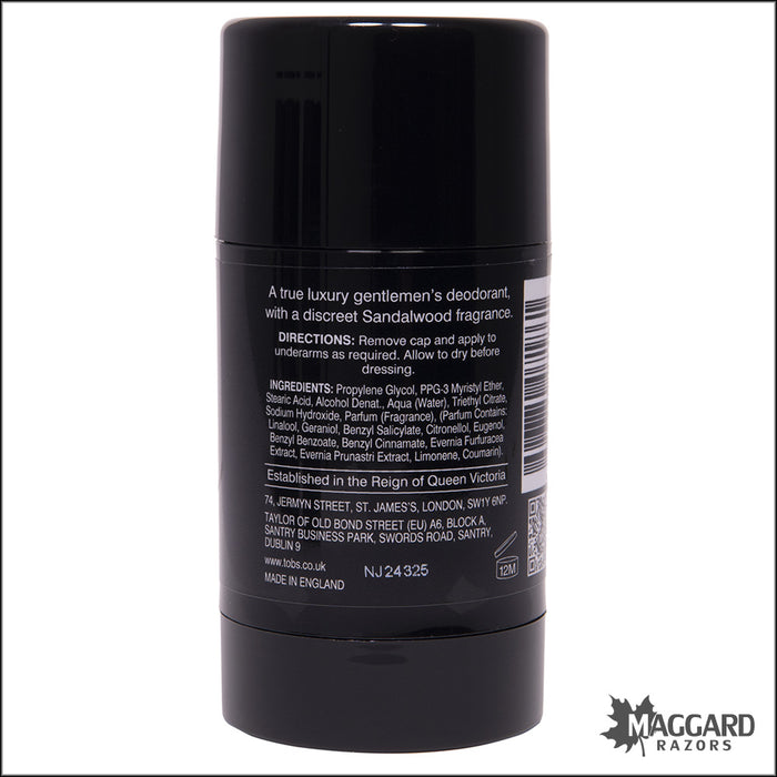 Taylor of Old Bond Street Sandalwood Deodorant Stick, 75ml