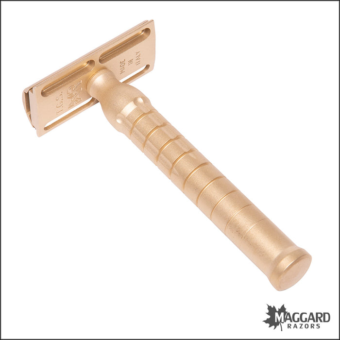 The Goodfellas' Smile Bayonetta Machined Brass DE Safety Razor, Satin Finish