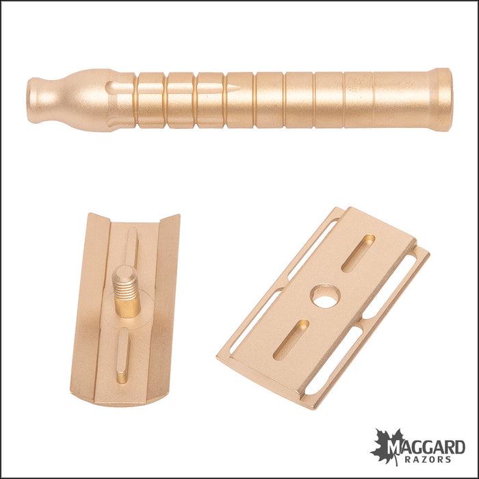 The Goodfellas' Smile Bayonetta Machined Brass DE Safety Razor, Satin Finish