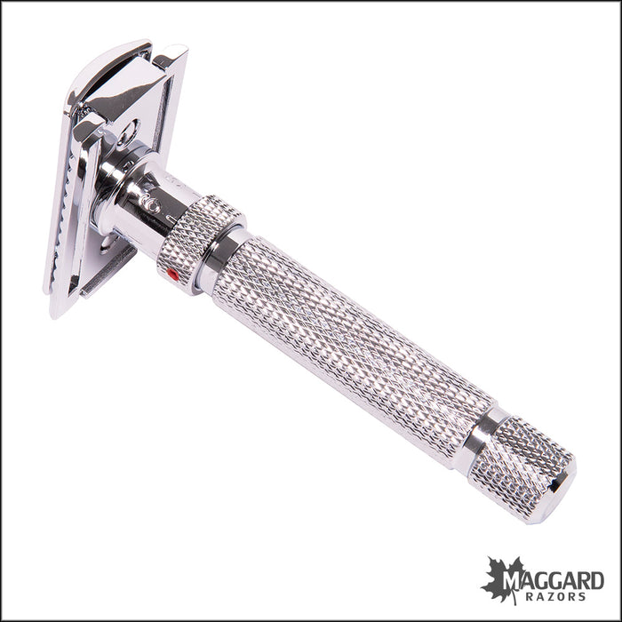 The Goodfellas' Smile Blazer Adjustable DE Safety Razor, Polished Finish