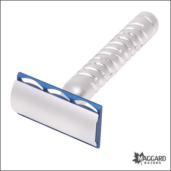 The Goodfellas' Smile Styletto Machined Aluminum DE Safety Razor, Shadow Blue