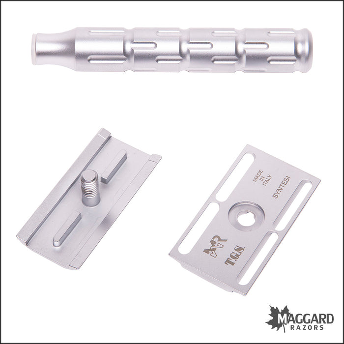 The Goodfellas' Smile Syntesi Machined Stainless Steel DE Safety Razor, Coated Satin Finish