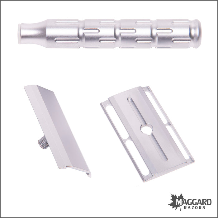 The Goodfellas' Smile Syntesi Machined Stainless Steel DE Safety Razor, Coated Satin Finish