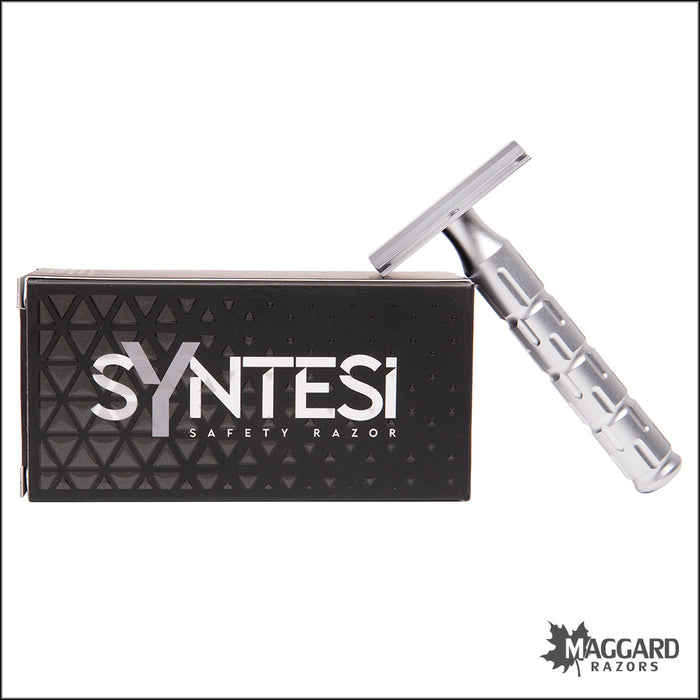 The Goodfellas' Smile Syntesi Machined Stainless Steel DE Safety Razor, Coated Satin Finish