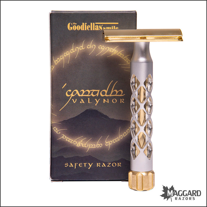 The Goodfellas' Smile Valynor Satin Finished Aluminum and Polished Brass DE Safety Razor