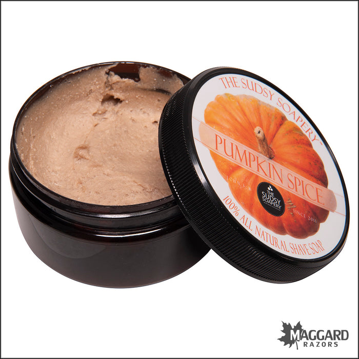 The Sudsy Soapery Pumpkin Spice Triple Butter Shaving Soap, 5.5oz - Seasonal Release