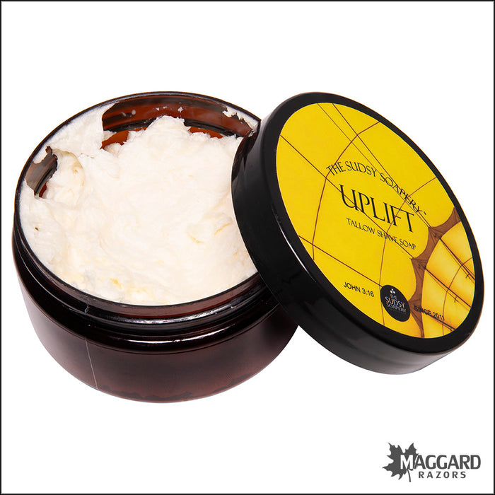 The Sudsy Soapery Uplift Artisan Tallow Shaving Soap, 5.5oz