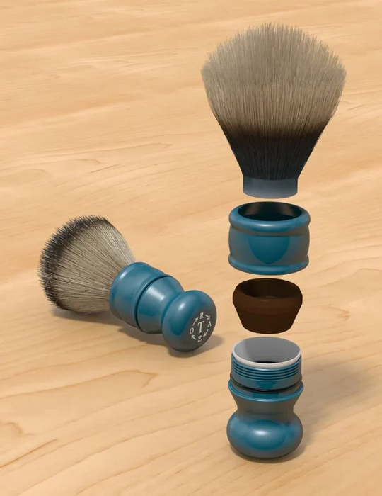Timeless Razor TRBR Adjustable Aluminum Shaving Brush Handle, Holds 9 Different Knots, Burnt Orange Handle