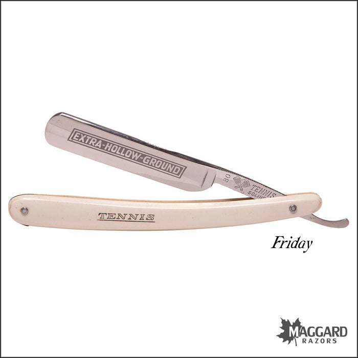 #1056 Vintage Straight Razor 7-Day Set - Tennis Solingen 9/16