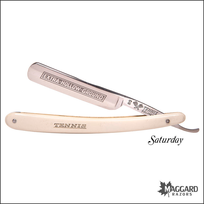 #1056 Vintage Straight Razor 7-Day Set - Tennis Solingen 9/16