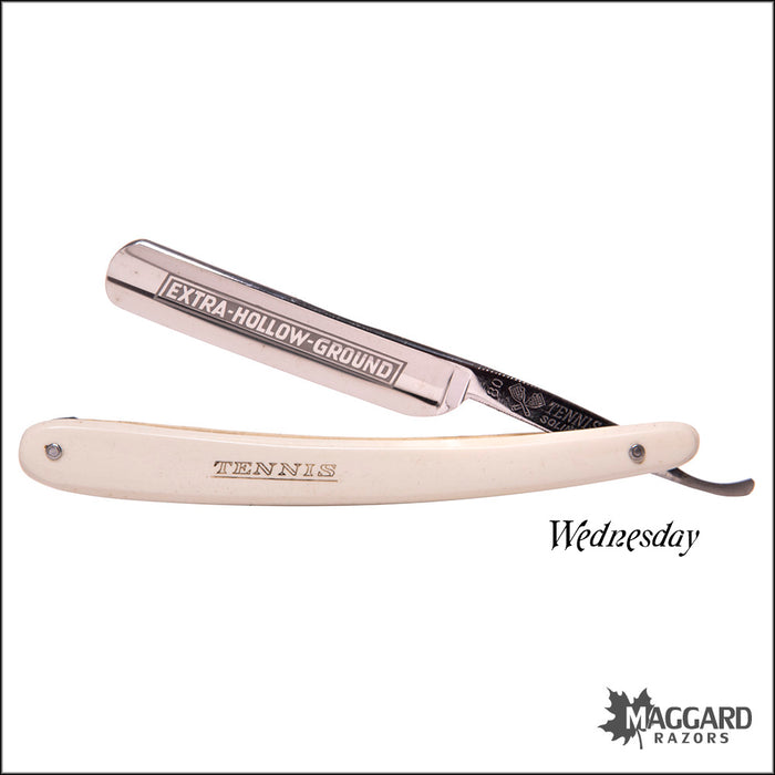 #1056 Vintage Straight Razor 7-Day Set - Tennis Solingen 9/16