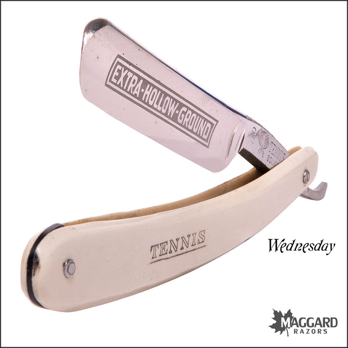 #1056 Vintage Straight Razor 7-Day Set - Tennis Solingen 9/16