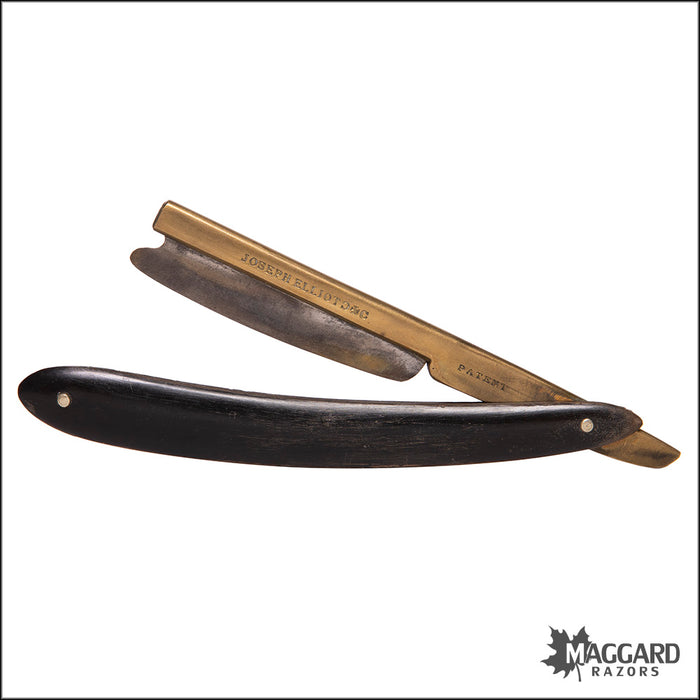 #1073 Vintage Straight Razor - Joseph Elliot Brass Frameback