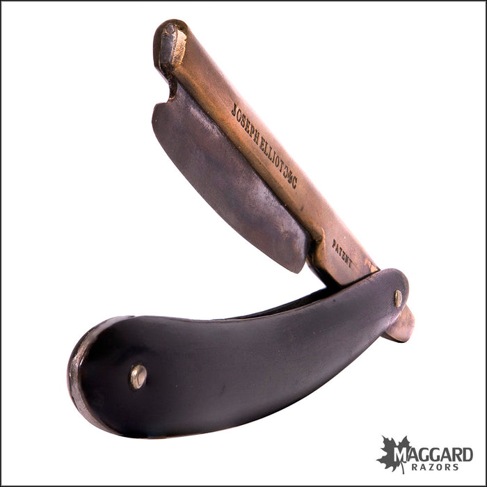 #1073 Vintage Straight Razor - Joseph Elliot Brass Frameback
