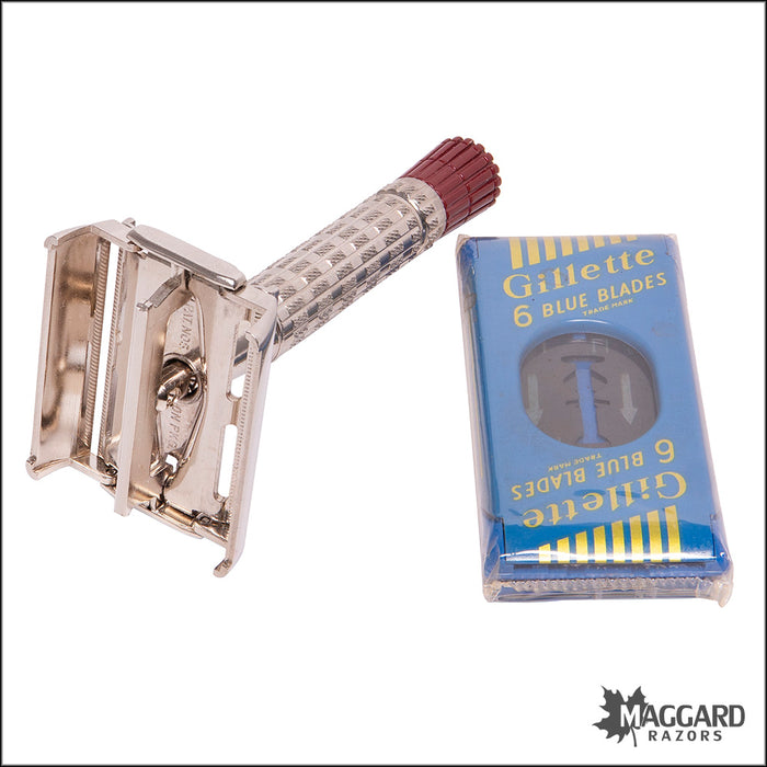 #1088 Gillette Red Tip (Heavy) Superspeed Razor 1956