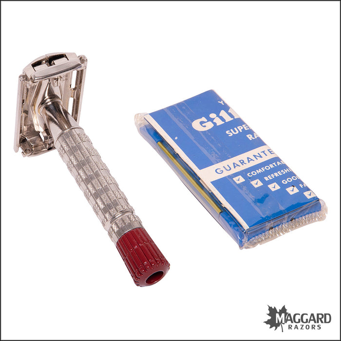 #1088 Gillette Red Tip (Heavy) Superspeed Razor 1956