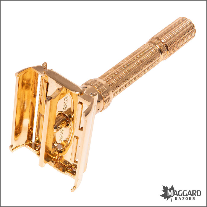 #1103 Gillette Gold Aristocrat Adjustable Razor, Cased, 1964