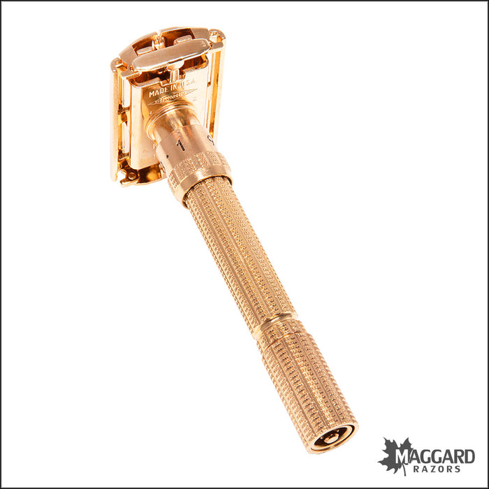 #1103 Gillette Gold Aristocrat Adjustable Razor, Cased, 1964