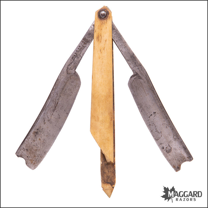 #1108 Vintage Straight Razor - Cast Steel Butterfly, Double Blade ca. 1870
