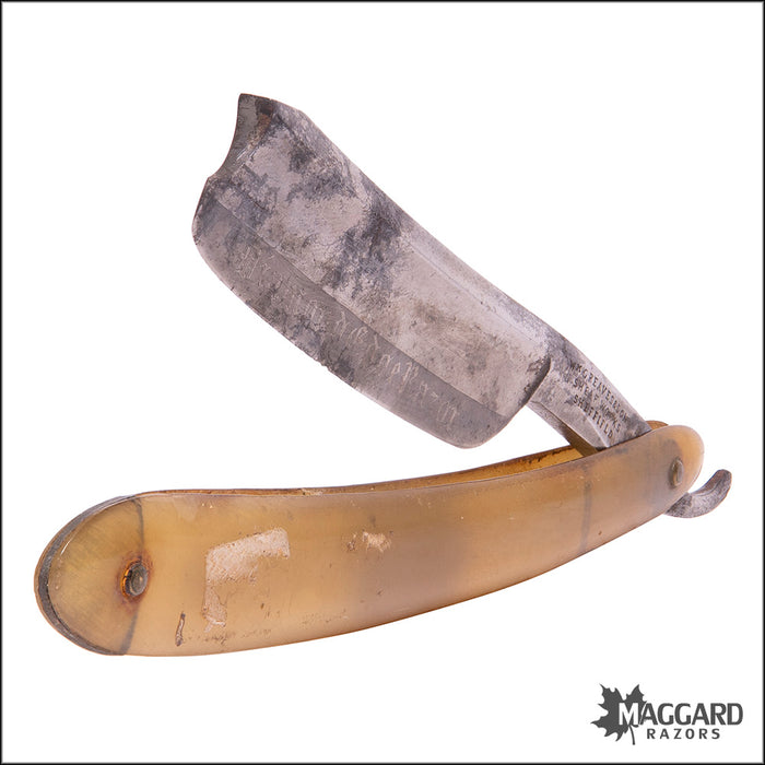 #1114 Vintage Straight Razor - W. Greaves, 13/16+