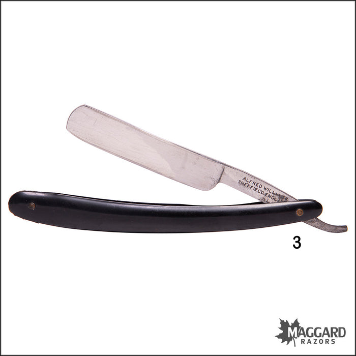#1122 Vintage set Straight Razors - Afred Williams 5/8,  ca. 1900