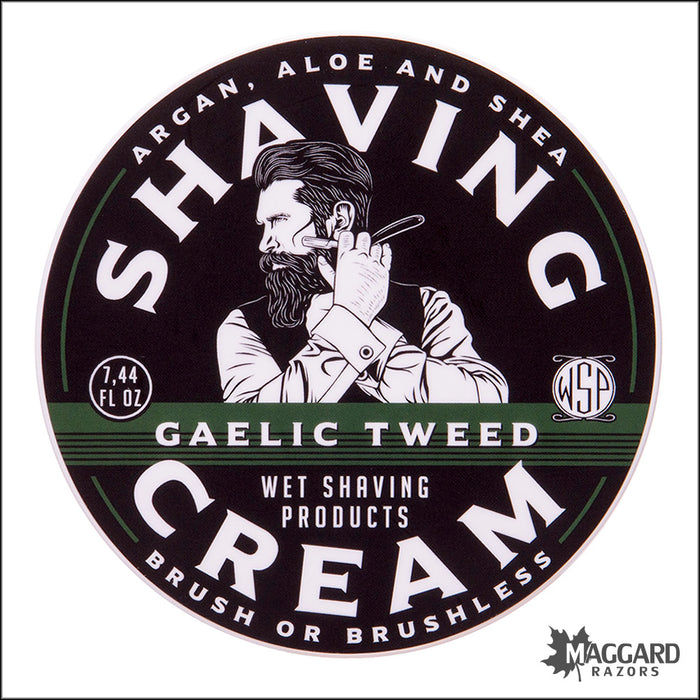 WSP Gaelic Tweed Vegan Shaving Cream, 7.4oz