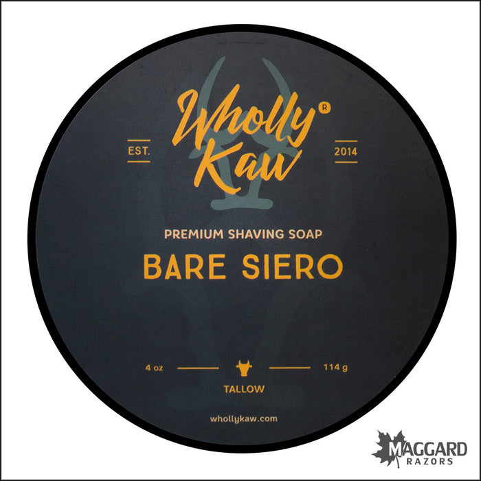 Wholly Kaw Bare Unscented Artisan Shaving Soap, 4oz - Siero Base