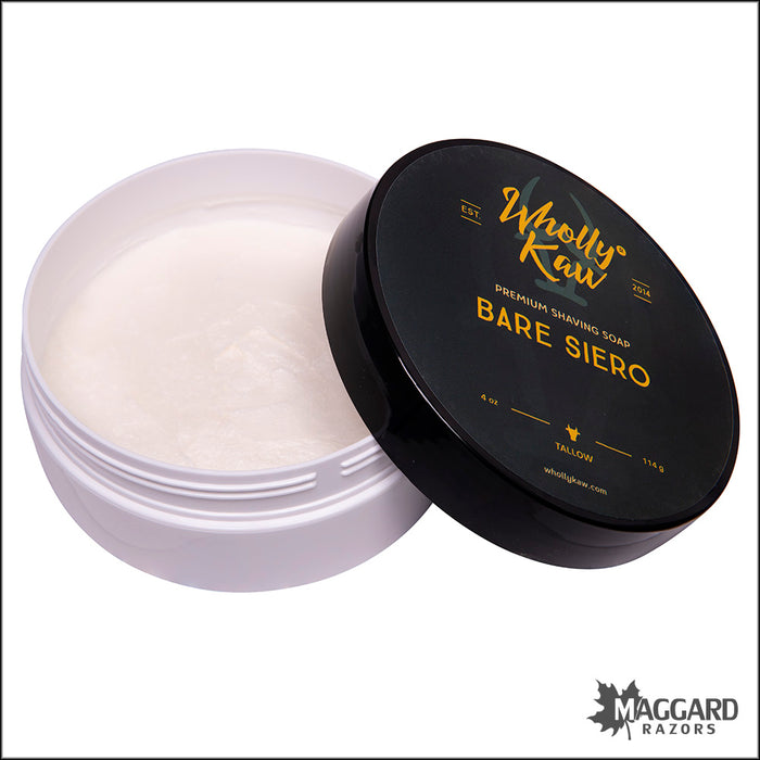 Wholly Kaw Bare Unscented Artisan Shaving Soap, 4oz - Siero Base