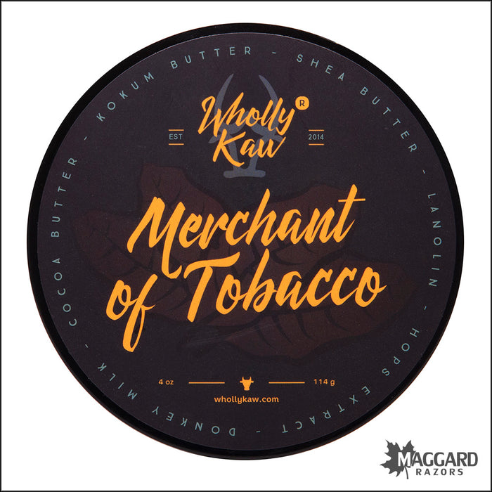 Wholly Kaw Merchant of Tobacco Artisan Tallow Shaving Soap, 4oz