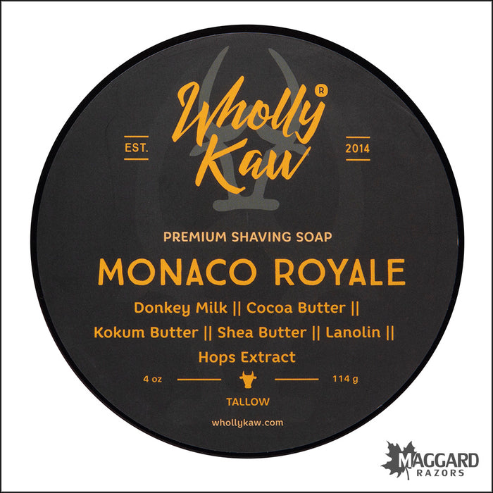 Wholly Kaw Monaco Royale Artisan Tallow Shaving Soap, 4oz
