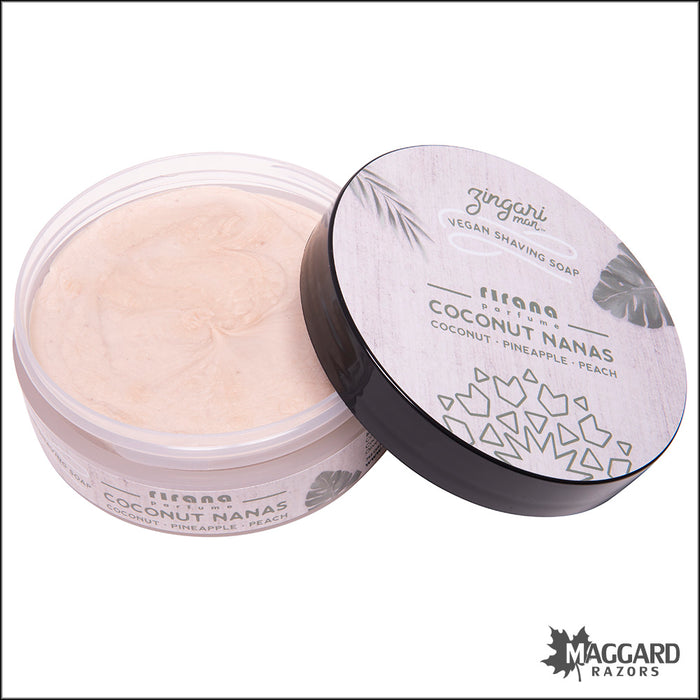 Zingari Man and Rirana Parfume Coconut Nanas Vegan Shaving Soap, 5oz