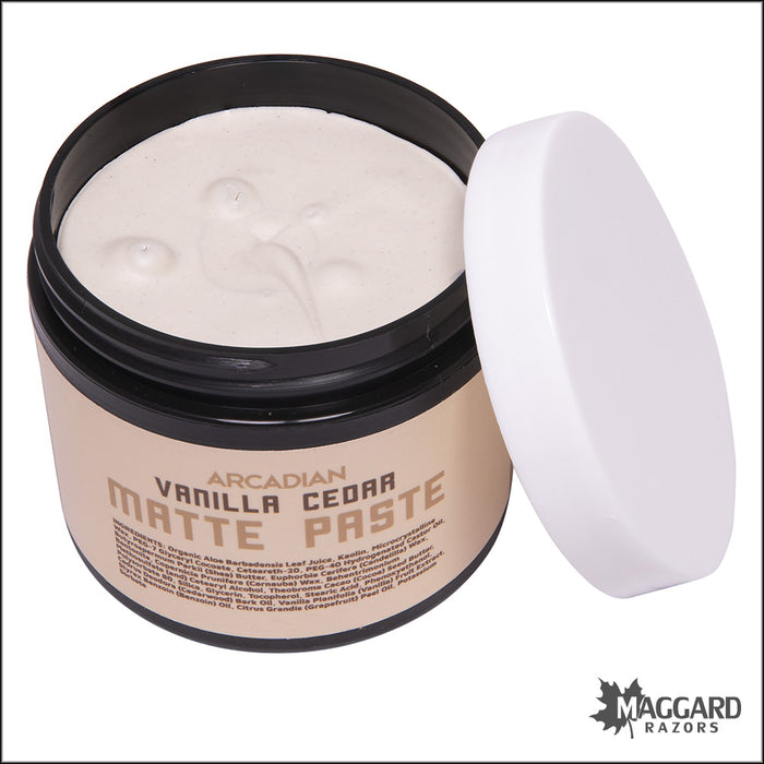 Arcadian Vanilla Cedar Matte Paste High Hold Artisan Pomade, 4oz