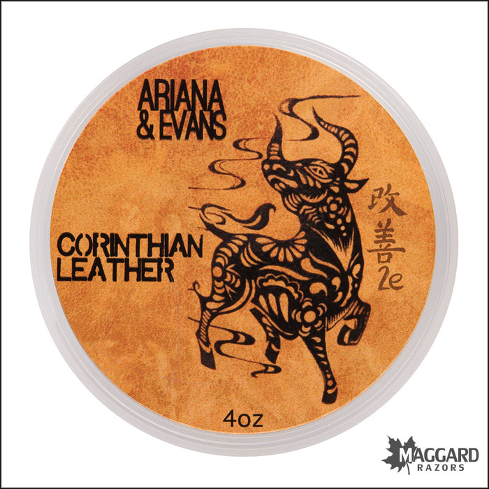 Ariana and Evans Corinthian Leather Artisan Shaving Soap, 4oz - Kaizen 2e Base