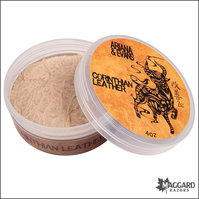 Ariana and Evans Corinthian Leather Artisan Shaving Soap, 4oz - Kaizen 2e Base
