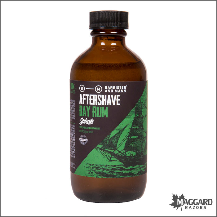 Barrister and Mann Bay Rum Aftershave Splash, 3.5oz