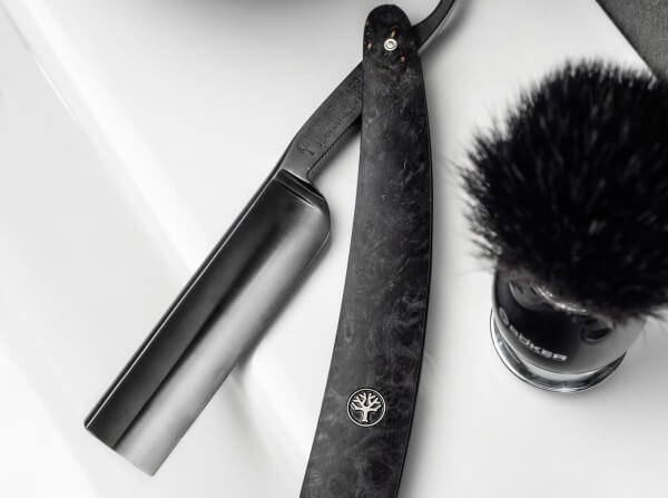 Boker 140919 Black Amboina 6/8 Square Point Straight Razor, Professionally Honed