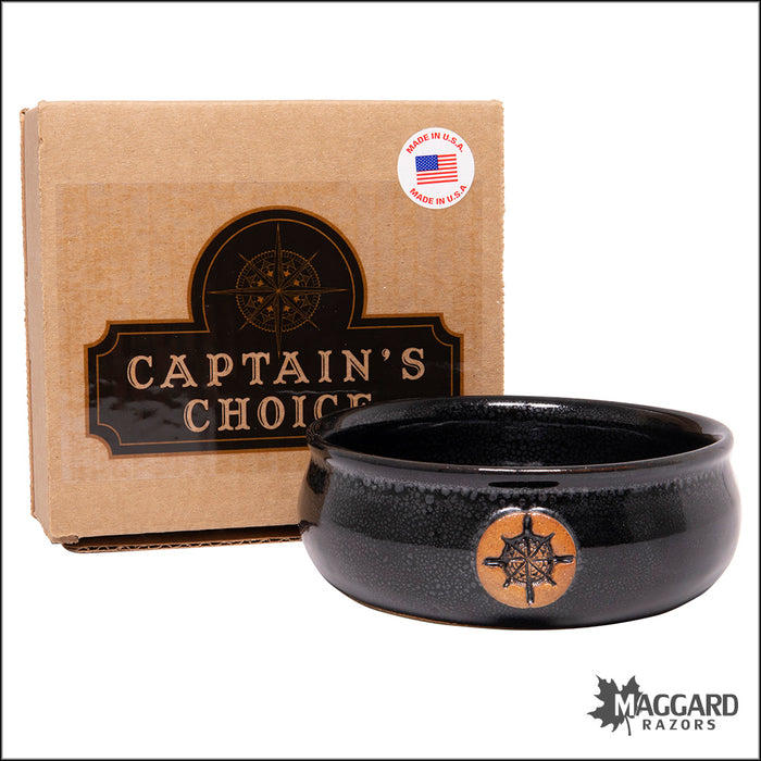 Captain's Choice Lather Bowl Gunmetal Finish Handmade Ceramic