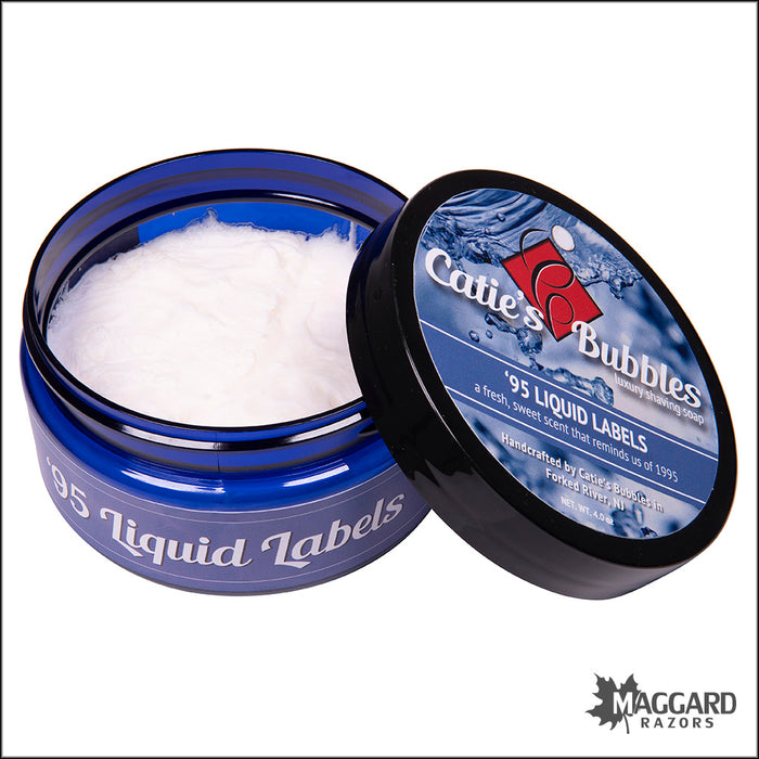 Catie's Bubbles 95 Liquid Labels Luxury Shaving Soap, 4oz
