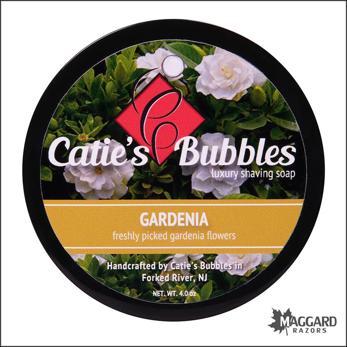 Catie's Bubbles Gardenia Luxury Shaving Soap, 4oz