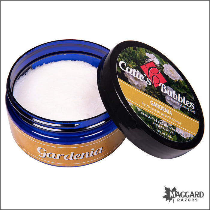 Catie's Bubbles Gardenia Luxury Shaving Soap, 4oz