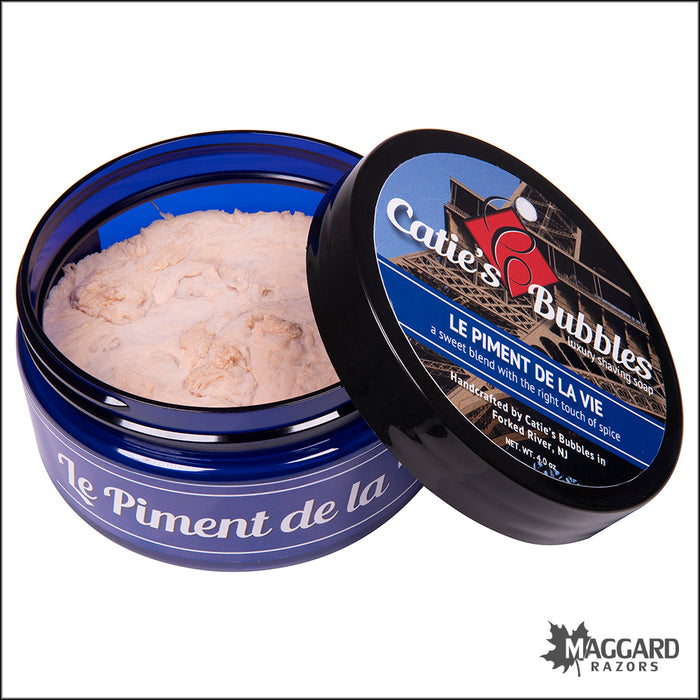 Catie's Bubbles Le Piment de la Vie Luxury Shaving Soap, 4oz