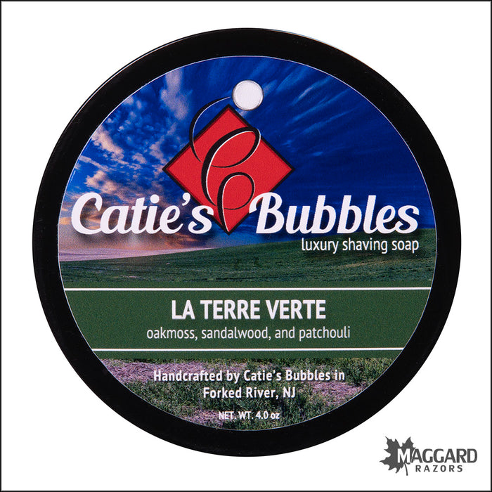 Catie's Bubbles La Terre Verte Luxury Shaving Soap, 4oz