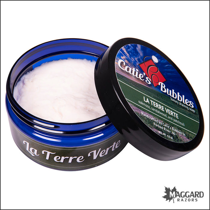 Catie's Bubbles La Terre Verte Luxury Shaving Soap, 4oz