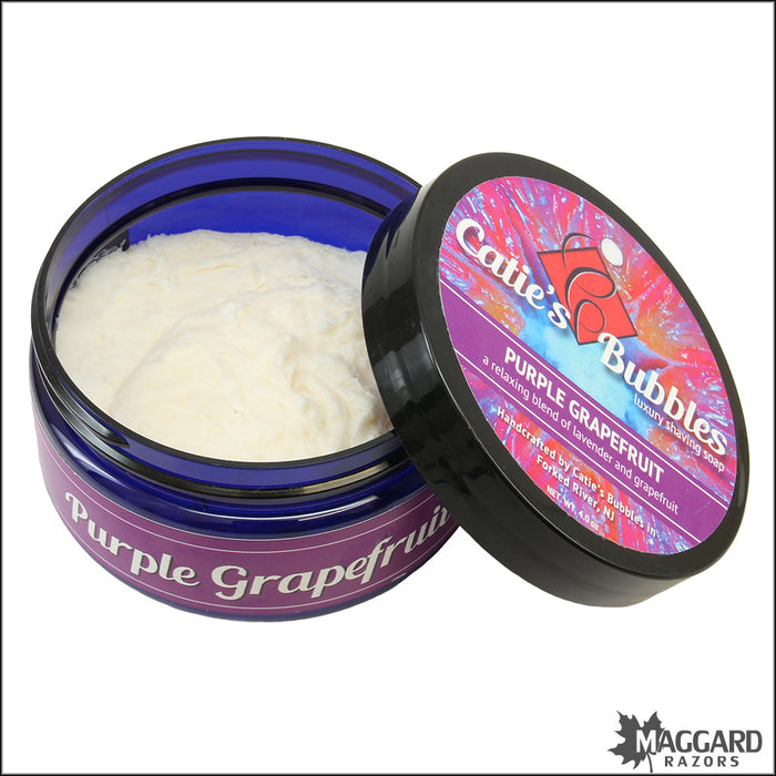Catie's Bubbles Purple Grapefruit Luxury Shaving Soap, 4oz