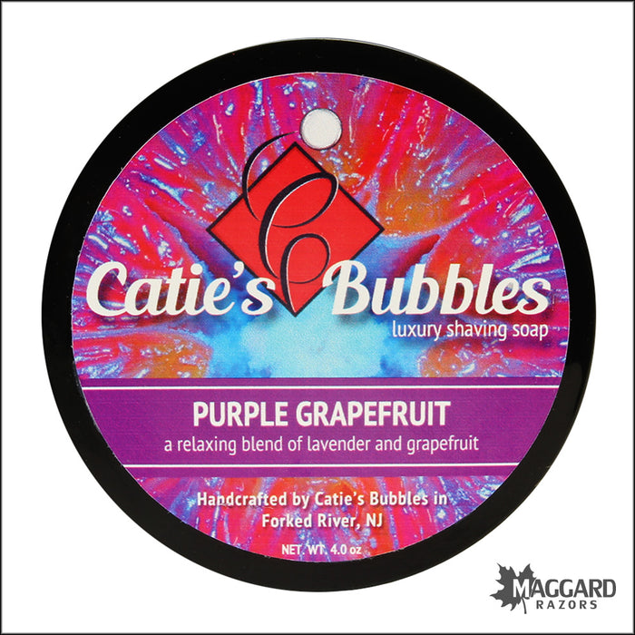 Catie's Bubbles Purple Grapefruit Luxury Shaving Soap, 4oz