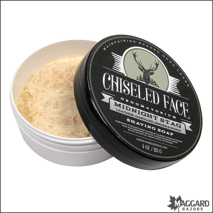 Chiseled Face Midnight Stag Tallow Shaving Soap, 4oz