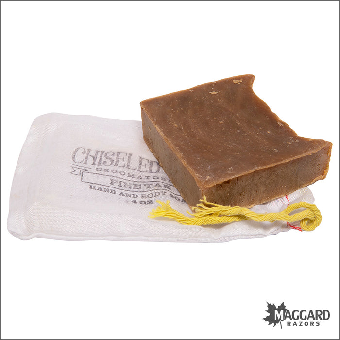 Chiseled Face Pine Tar Artisan Bar Soap, 4oz