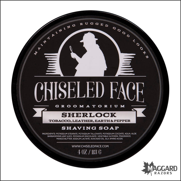 Chiseled Face Sherlock Tallow Shaving Soap, 4oz