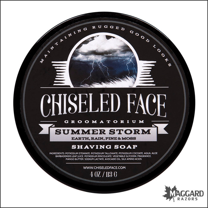 Chiseled Face Summer Storm Tallow Shaving Soap, 4oz