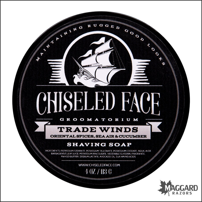 Chiseled Face Trade Winds Tallow Shaving Soap, 4oz
